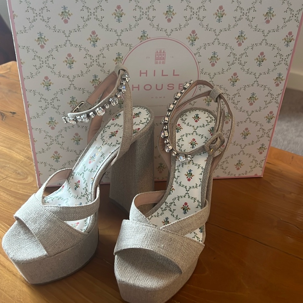 Hill house party platform linen shoes